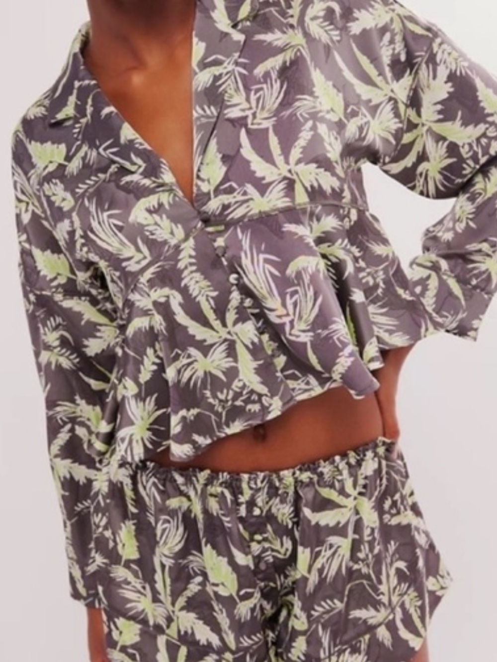 Intimately by Free People Floral Peplum PJ Top Size XS